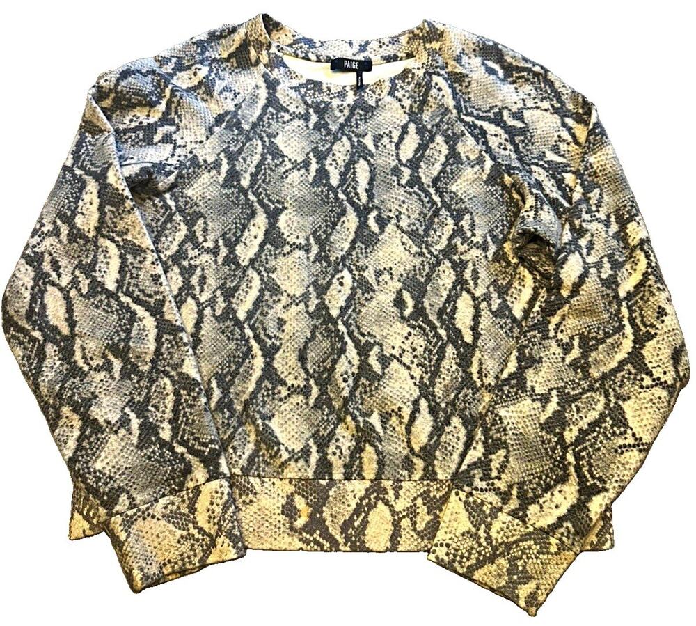 Paige Roccia Snake print Sweatshirt with Stretch - Sz Small- Cropped